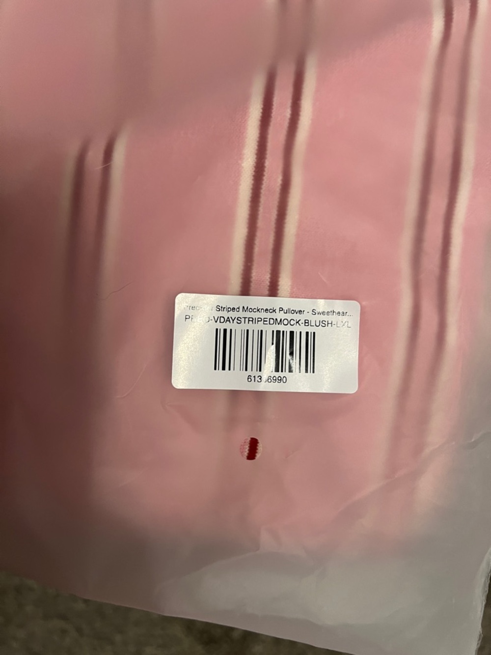 Parke Striped Mockneck Pullover in Sweetheart Stripe L/XL - Picture 3 of 6